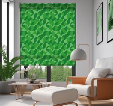 Retro Geometric Pattern Green Blind - TenStickers