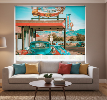 Roller blind for living room a café and vehicles - TenStickers