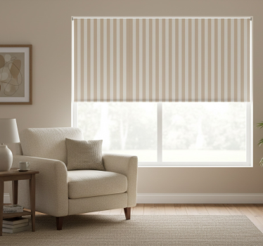 Beige striped roller blind for living room - TenStickers