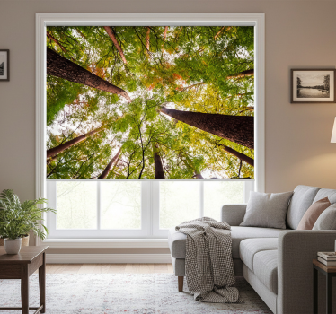 Roller blind for living room big trees in woodland - TenStickers