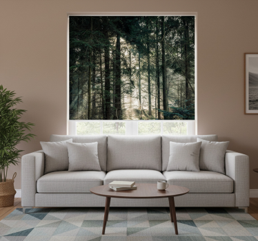 Roller blind for living room "dark tone forest day" - TenStickers