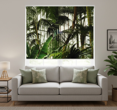 Roller blind for living room green wall decor - TenStickers