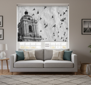 Roller blind for living room historic center of lima - TenStickers