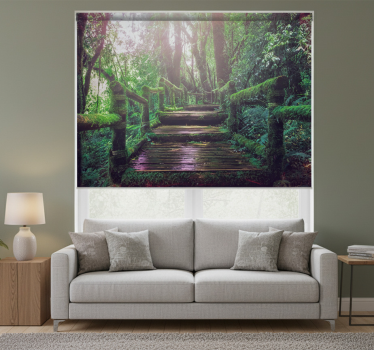 Roller blind for living room in beautiful green moss - TenStickers