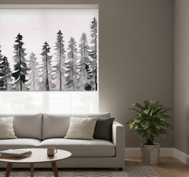 Roller blind for living room in watercolor wood grey - TenStickers