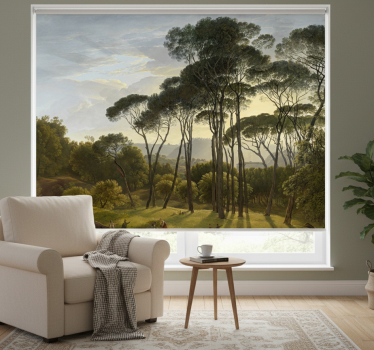 Roller blind for living room italian forest view - TenStickers