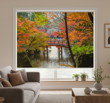 Roller blind for living room japanese garden forest - TenStickers