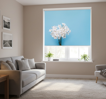 Roller blind for living room jazmin blue design - TenStickers