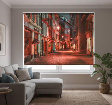 Roller blind for living room lonely city night swiss - TenStickers