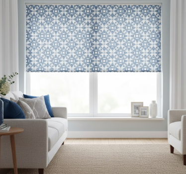 Roller blind for living room modern blue vase style - TenStickers