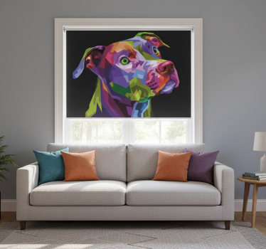 Roller blind for living room multicolor pitbull dogs - TenStickers