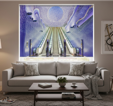 Roller blind for living room naples metro station - TenStickers