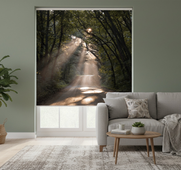 Roller blind for living room nature trail in the woods - TenStickers