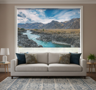 Roller blind for living room river in andes - TenStickers