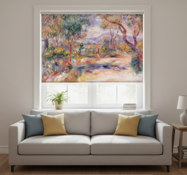 Roller blind for living room village in france - TenStickers