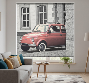 Roller blind for living room vintage fiat 500 - TenStickers