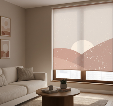 Roller blind for living room wall art at dawn - TenStickers