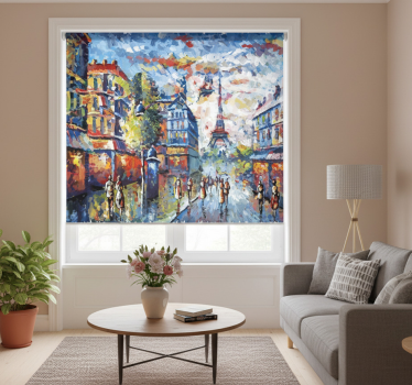 Roller blind for living room watercolor bohemian art - TenStickers