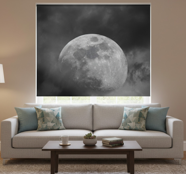 Space design gray planet roller blind for living room - TenStickers