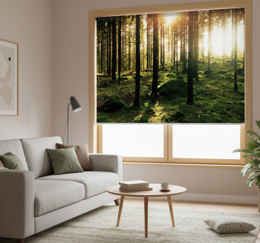 Sunlit forest roller blind for living room - TenStickers