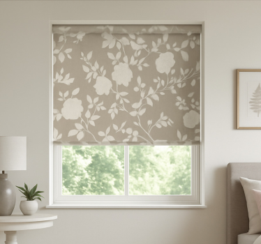 Beige graceful flowers teenage roller blind - TenStickers