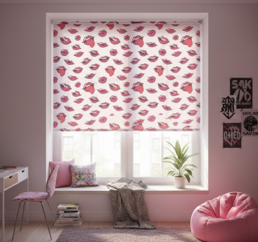 Teenage roller blind abstract lips and tongue - TenStickers