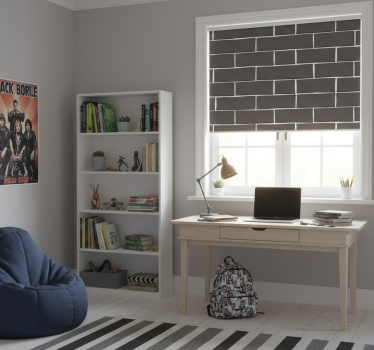 Teenage roller blind black brick design - TenStickers