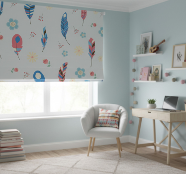 Teenage roller blind bohemian feather design - TenStickers