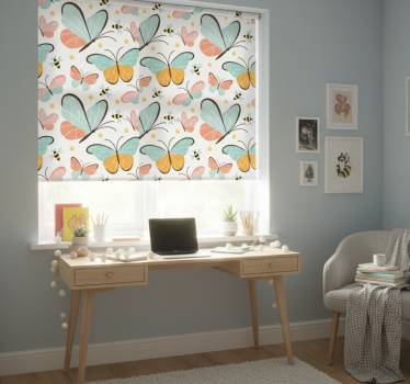 Teenage roller blind butterflies and bees - TenStickers