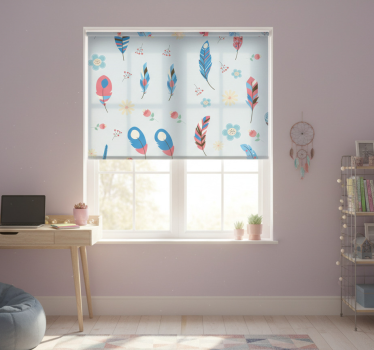 Teenage roller blind colorful feathers - TenStickers