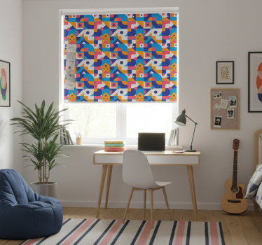 Teenage roller blind colorful geometric mosaic - TenStickers