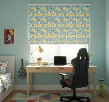 Teenage roller blind colorful racket patterns - TenStickers