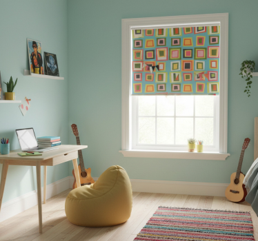 Teenage roller blind colourful checkered design - TenStickers