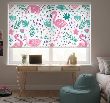 Teenage roller blind flamingo design - TenStickers