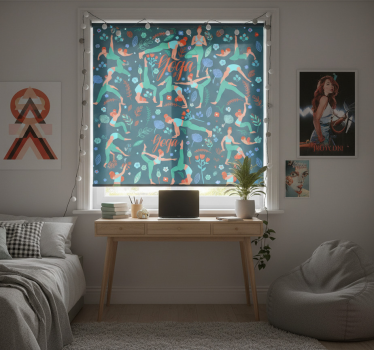 Teenage roller blind for a woman doing yoga - TenStickers
