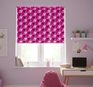 Teenage roller blind fuchsia geometric - TenStickers
