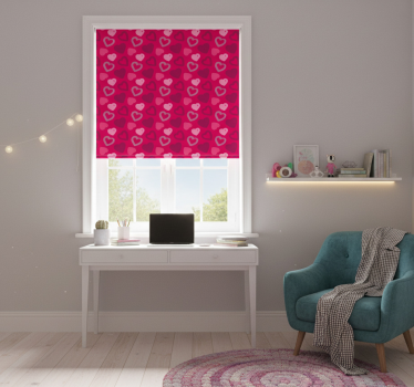 Teenage roller blind fuchsia hearts - TenStickers