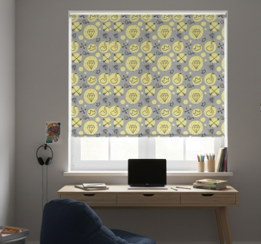 Teenage roller blind graffiti diamonds and crowns - TenStickers