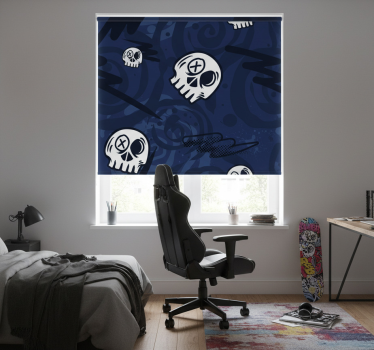 Teenage roller blind graffiti skulls design - TenStickers