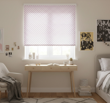 Teenage roller blind gray stars pink background - TenStickers