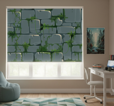 Teenage roller blind green brick leafy design - TenStickers