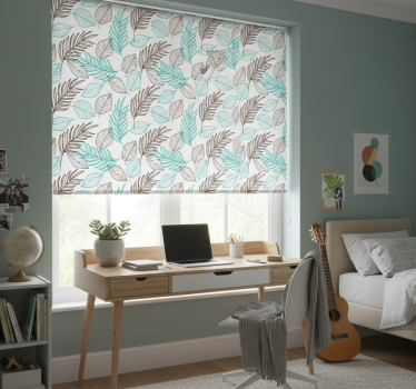 Teenage roller blind green leaves design - TenStickers