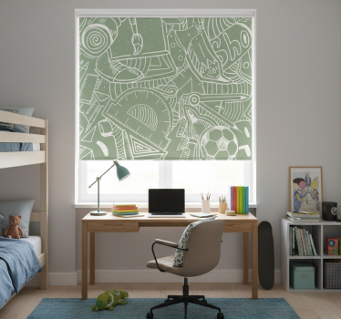 Teenage roller blind green school chalk design - TenStickers