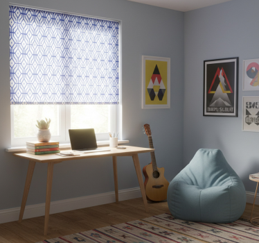 Teenage roller blind in eclectic blue line pattern - TenStickers