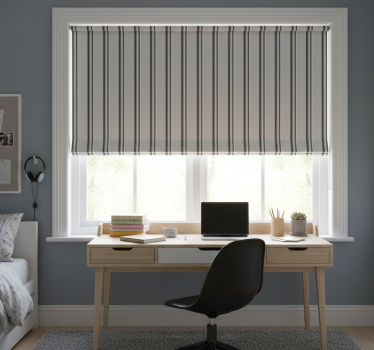 Teenage roller blind in grey vertical stripes - TenStickers