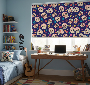 Teenage roller blind mexican skulls design - TenStickers