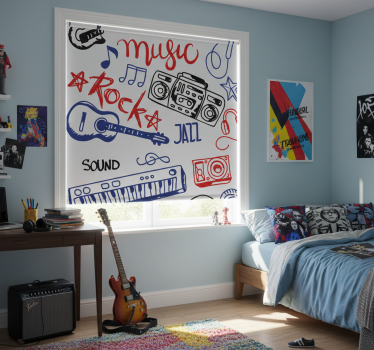 Teenage roller blind musical instruments design - TenStickers