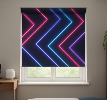 Teenage roller blind neon lights shining through - TenStickers