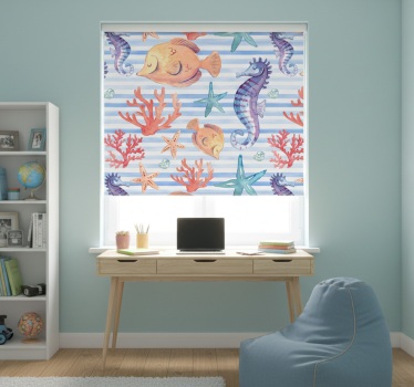 Teenage roller blind ocean life design - TenStickers