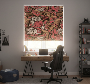 Teenage roller blind red graffiti design - TenStickers